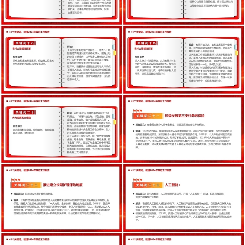 41个关键词读懂2024政府工作报告PPT模板 41个关键词读懂2024政府工作报告PPT模板