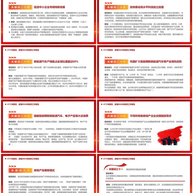 41个关键词读懂2024政府工作报告PPT模板