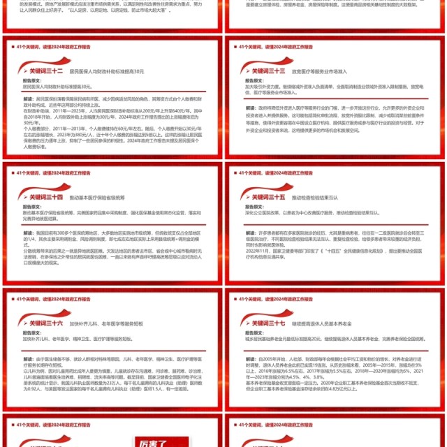 41个关键词读懂2024政府工作报告PPT模板