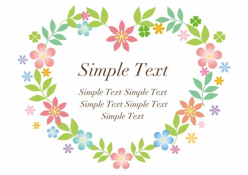 花朵和叶子_心_框架