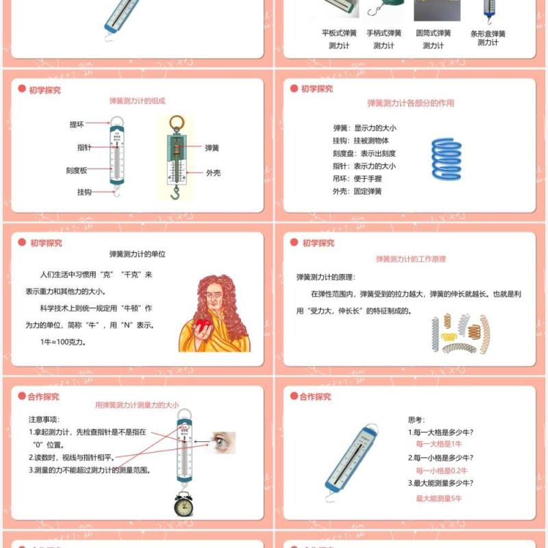 教科版五年级科学上册测量力的大小PPT模板