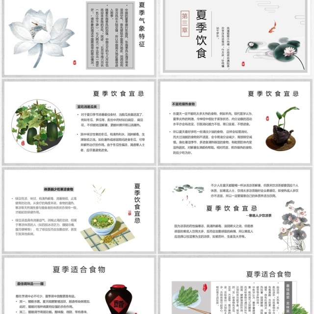 灰色水墨中国风夏季介绍PPT模板 灰色水墨中国风夏季介绍PPT模板