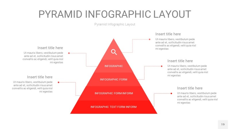 红色3D金字塔PPT信息图表19
