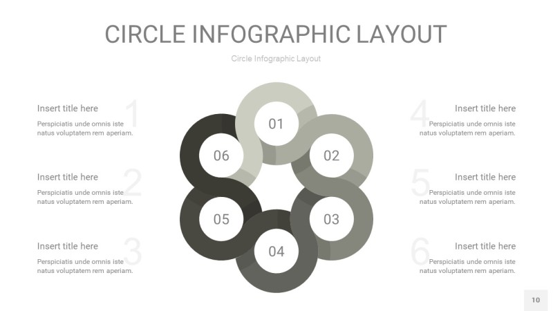 灰色圆形PPT信息图10