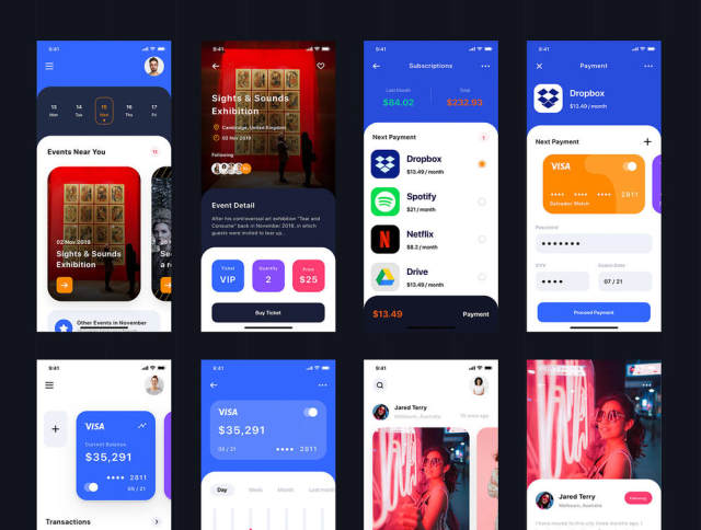 多用途的iOS UI套件素描,XD和FIGMA,钡UI工具包 多用途的iOS UI套件素描,XD和FIGMA,钡UI工具包