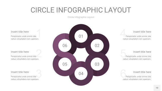 深紫色圆形PPT信息图10