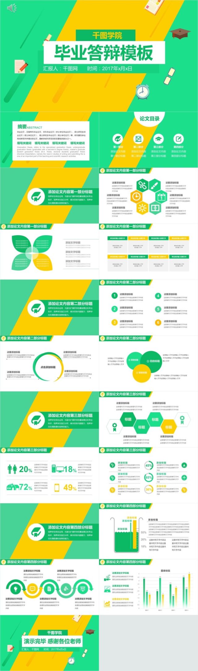 黄绿撞色毕业答辩模板 黄绿撞色毕业答辩模板
