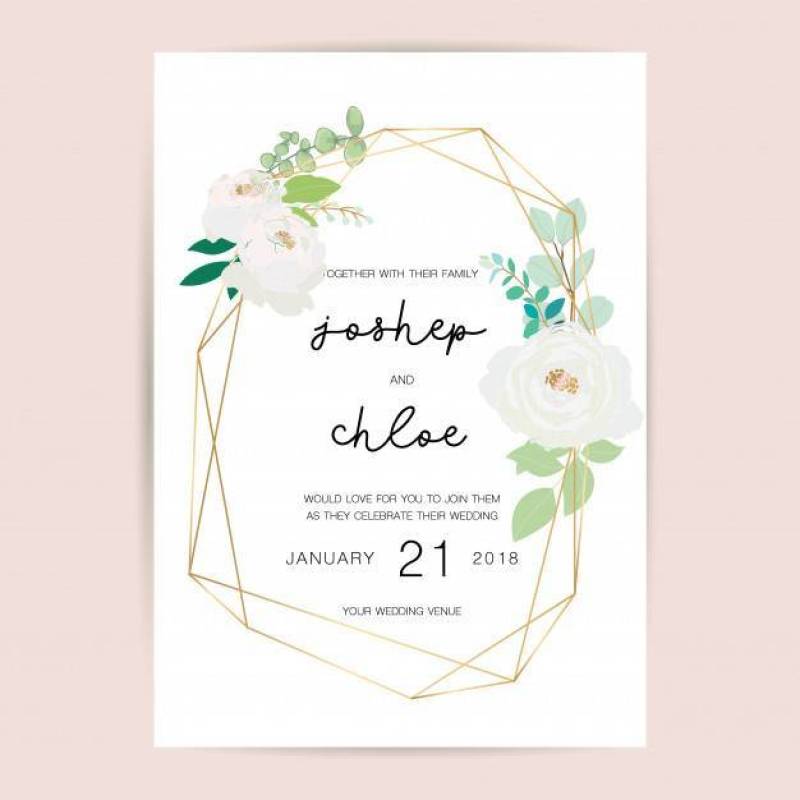 Wedding Invitation, floral invite card Design