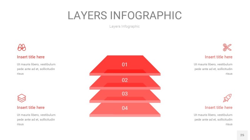 红色3D分层PPT信息图25