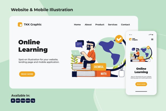 在线学习全球化网络和移动界面插画矢量设计素材Online learning globalization web and mobile 在线学习全球化网络和移动界面插画矢量设计素材Online learning globalization web and mobile