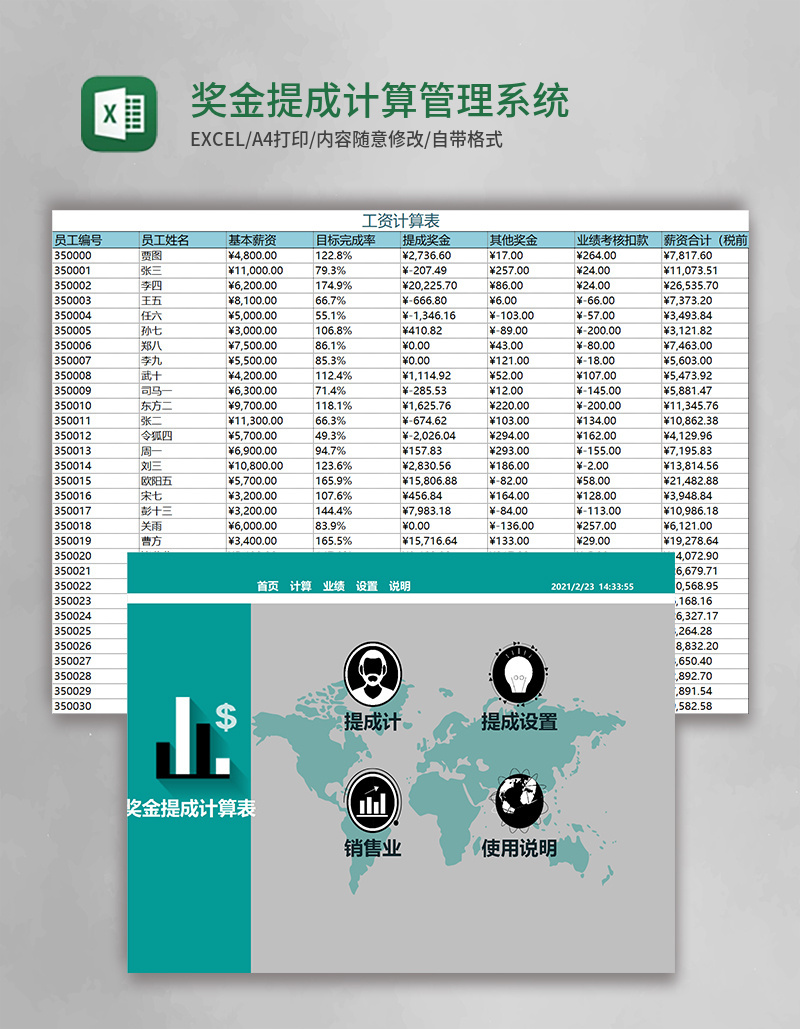 奖金提成计算管理系统