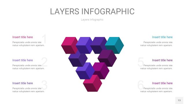 紫蓝色3D分层PPT信息图13