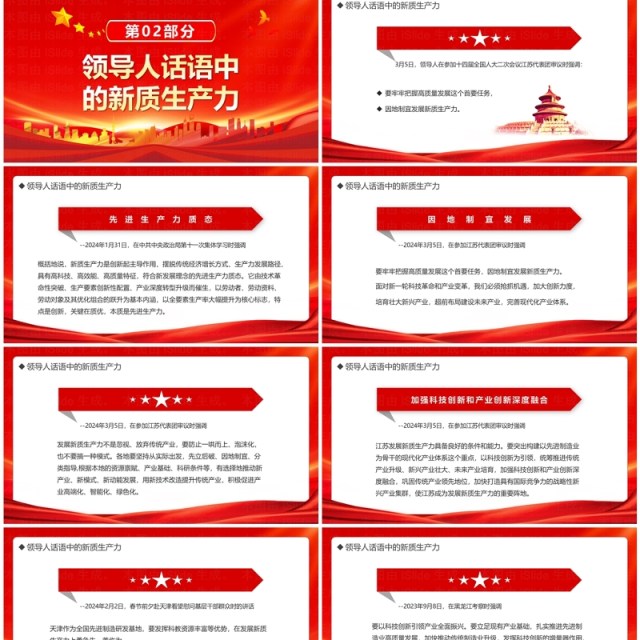 红金简约风话语中的新质生产力PPT模板 红金简约风话语中的新质生产力PPT模板