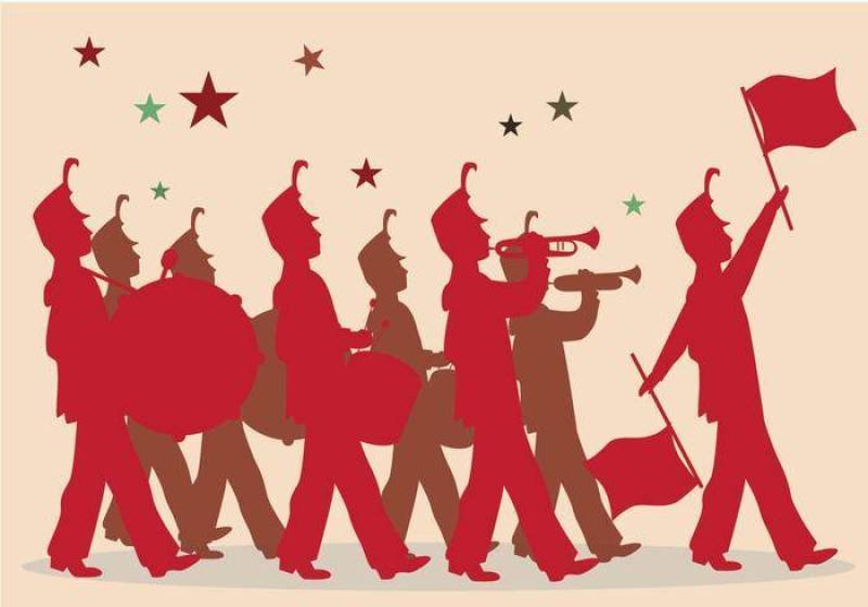 Marcing乐队Vecteezy剪影