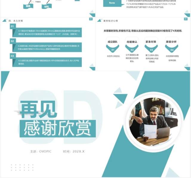 绿色简约风8D报告范文及案例分析PPT模板 绿色简约风8D报告范文及案例分析PPT模板