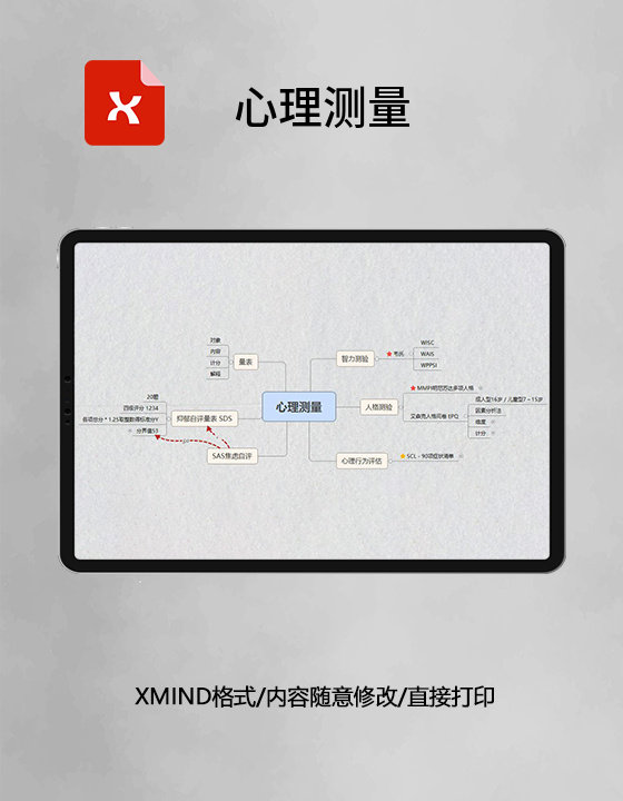  思维导图心理测量XMind模板
