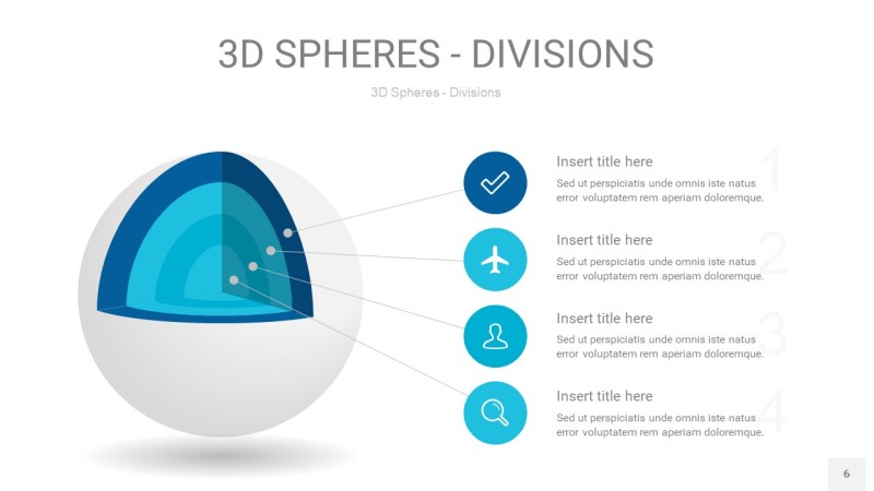 宝石蓝色3D球体切割PPT信息图6