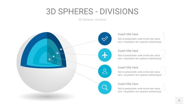 宝石蓝色3D球体切割PPT信息图6