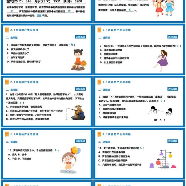 部编版八年级物理上册声音的产生与传播课件PPT模板