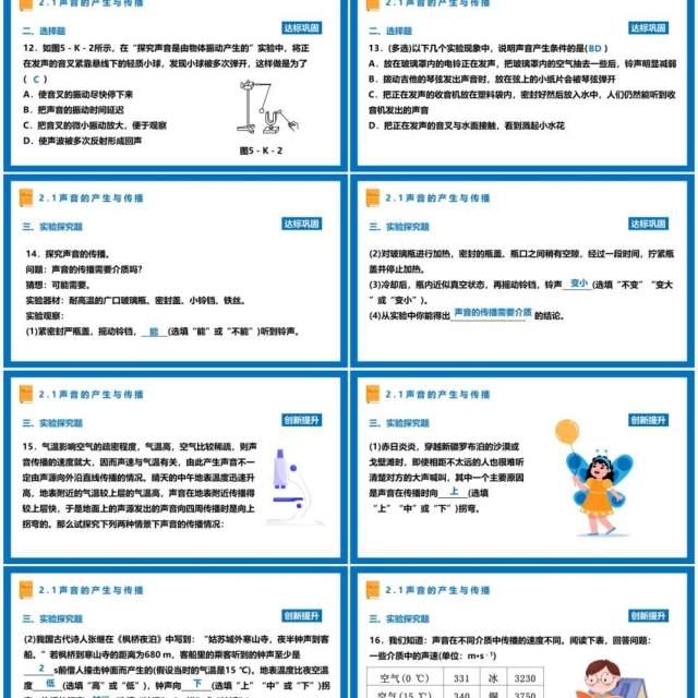 部编版八年级物理上册声音的产生与传播课件PPT模板