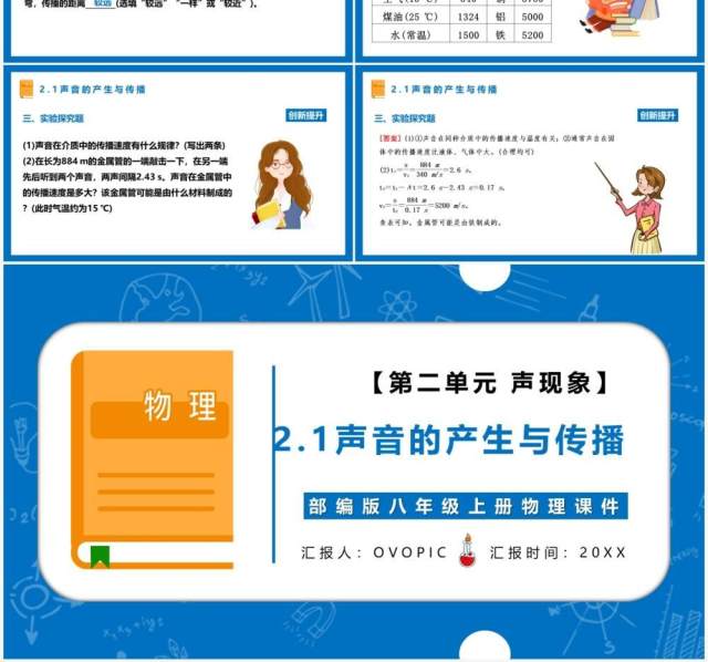 部编版八年级物理上册声音的产生与传播课件PPT模板 部编版八年级物理上册声音的产生与传播课件PPT模板