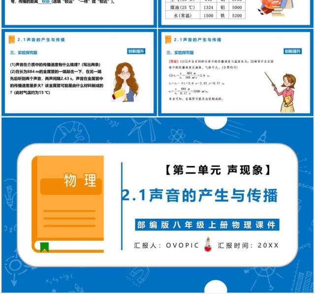 部编版八年级物理上册声音的产生与传播课件PPT模板