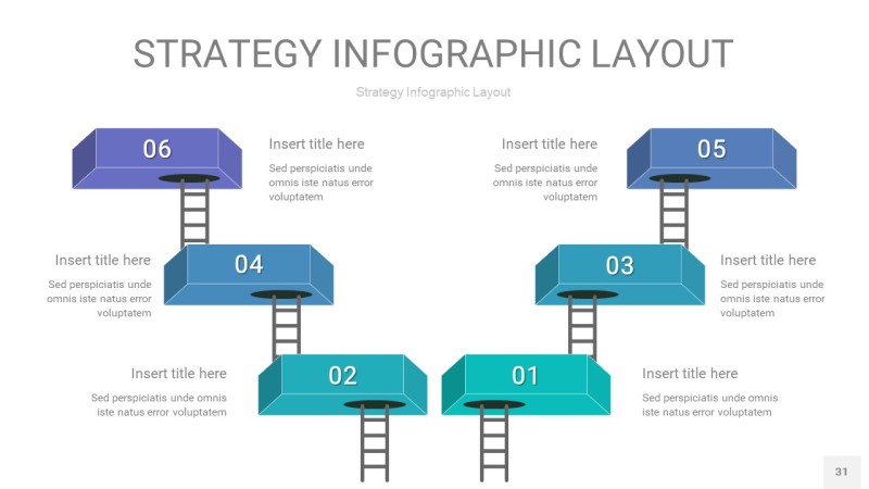 蓝绿色战略计划统筹PPT信息图31