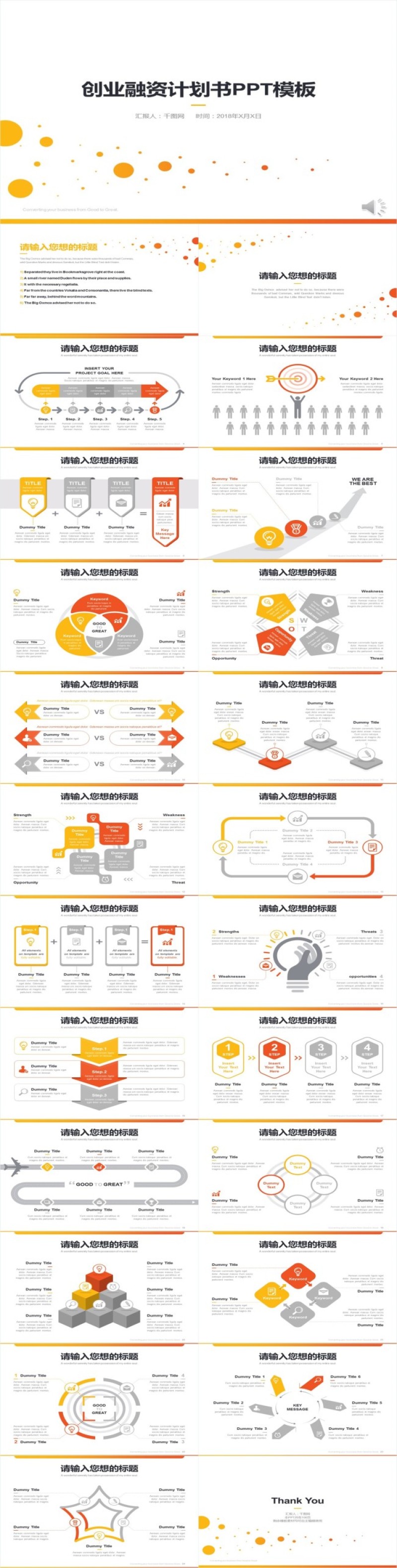 创业融资计划书PPT模板