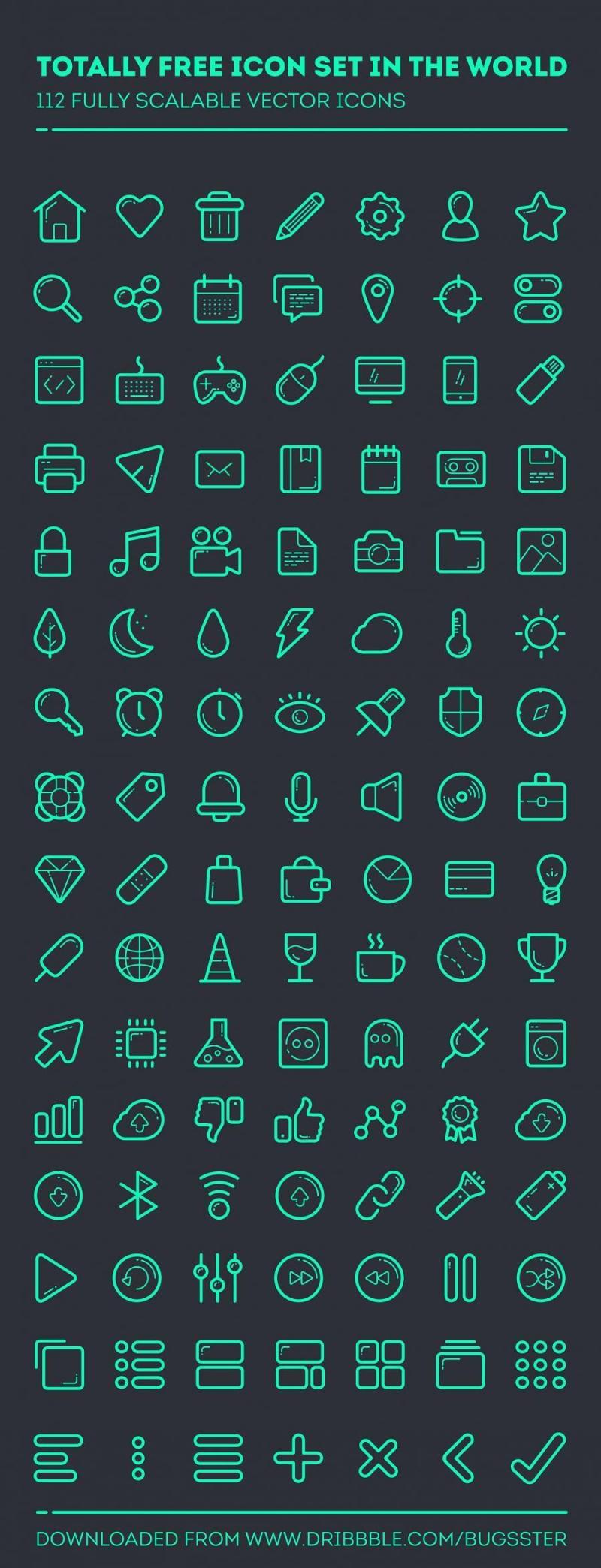 Free Icon Set（PSD、AI、SVG、Web Font）