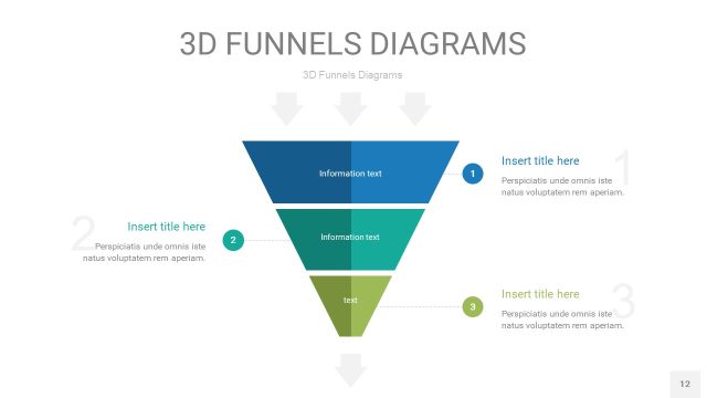 彩色3D漏斗PPT信息图表12