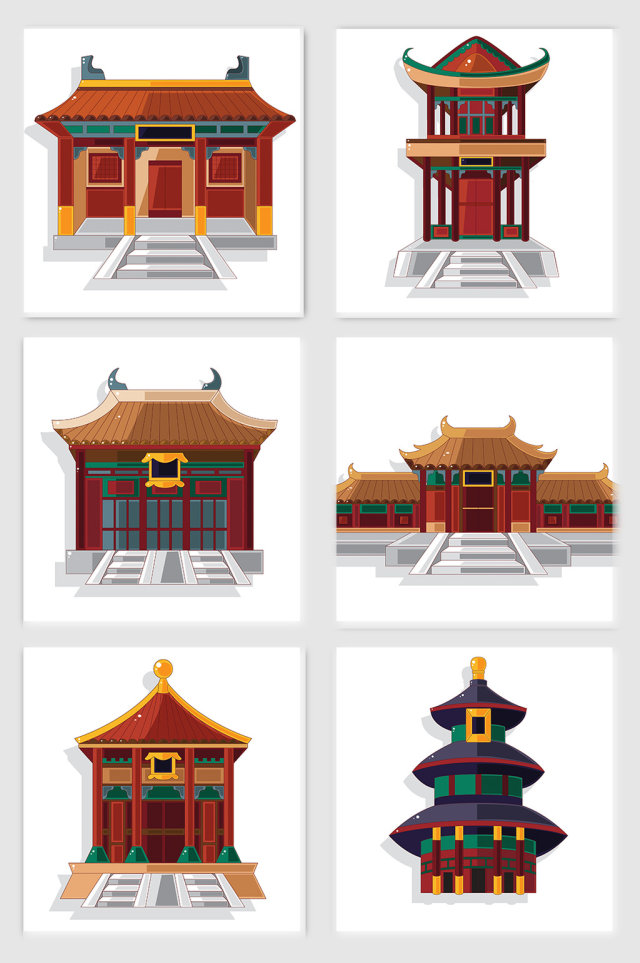 中国传统建筑矢量素材 中国传统建筑矢量素材
