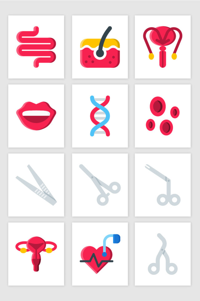 UI医疗健康人体内脏DNA医疗工具小图标
