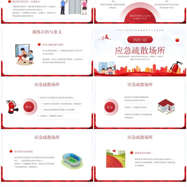 红色简约风火警无情消防演练学习PPT模板 红色简约风火警无情消防演练学习PPT模板