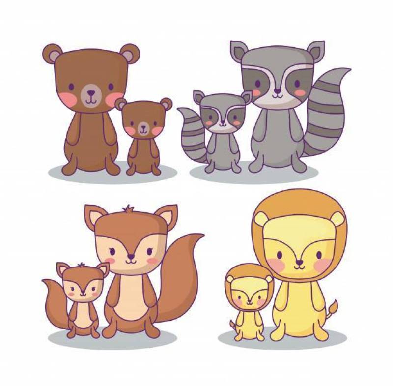 象套在白色背景的逗人喜爱的动物