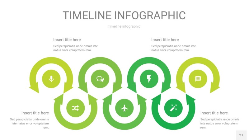 浅绿色时间轴PPT信息图21