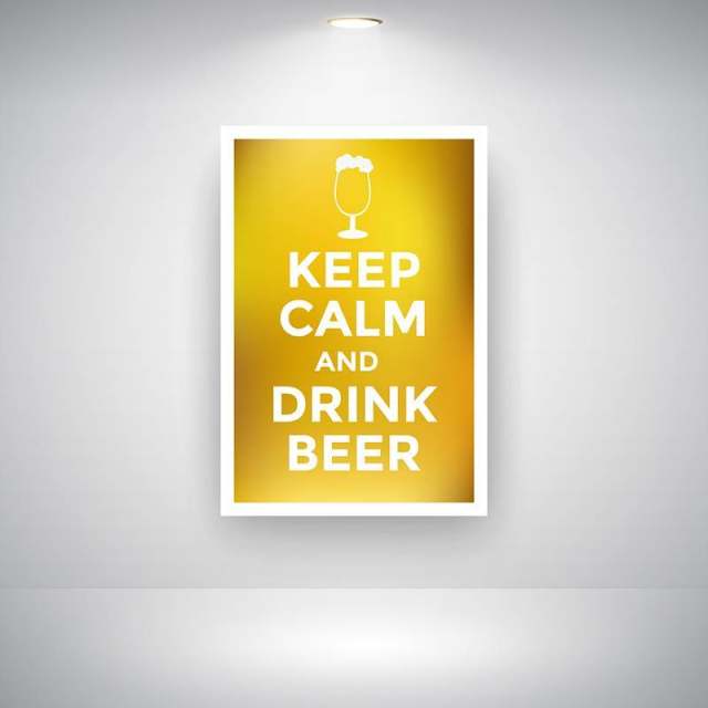 保持冷静并在墙上喝啤酒