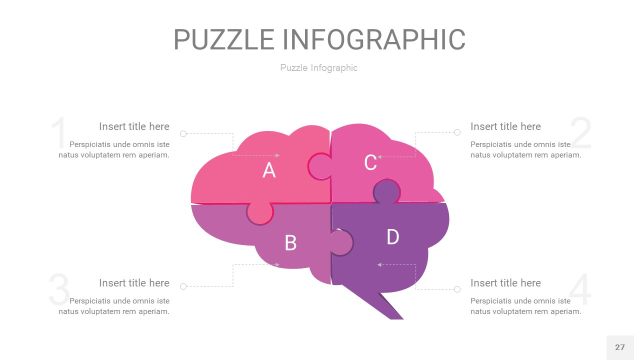 粉紫色拼图PPT图表27