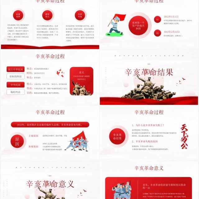 红色简约风辛亥革命纪念日介绍PPT模板 红色简约风辛亥革命纪念日介绍PPT模板