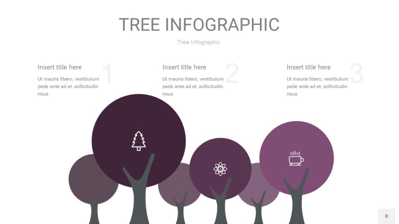 深紫色树状图PPT图表8