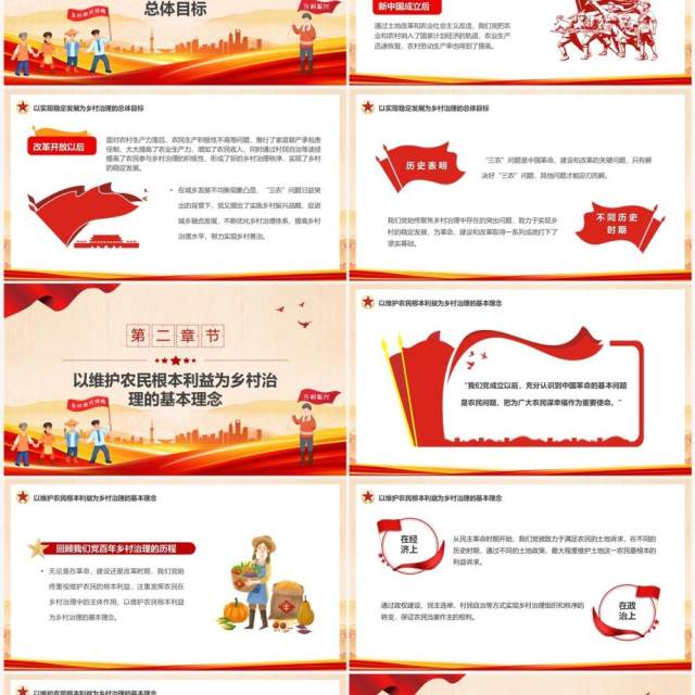 中国共产党百年乡村治理的基本经验PPT模板 中国共产党百年乡村治理的基本经验PPT模板
