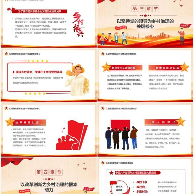 中国共产党百年乡村治理的基本经验PPT模板 中国共产党百年乡村治理的基本经验PPT模板