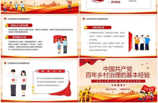 中国共产党百年乡村治理的基本经验PPT模板 中国共产党百年乡村治理的基本经验PPT模板