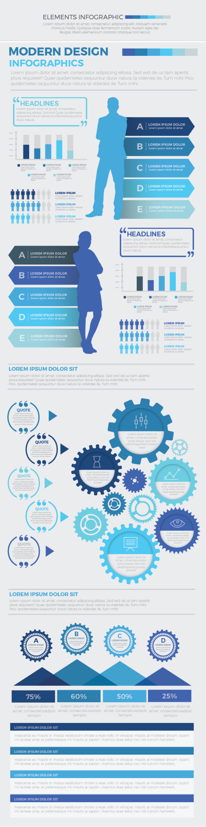 蓝色信息图形元素模板 Blue Infographics Elements Template 蓝色信息图形元素模板 Blue Infographics Elements Template