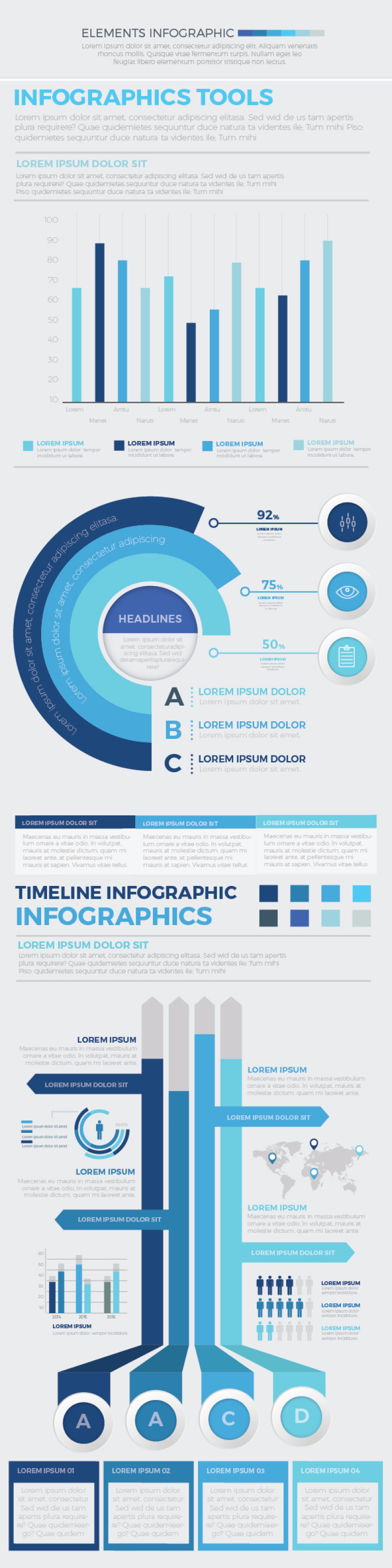 蓝色信息图形元素模板 Blue Infographics Elements Template 蓝色信息图形元素模板 Blue Infographics Elements Template