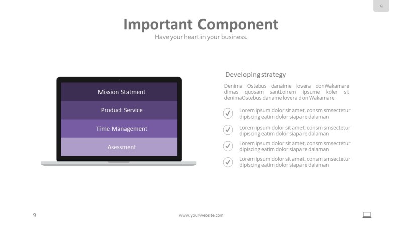 紫色信息可视化PPT图表9