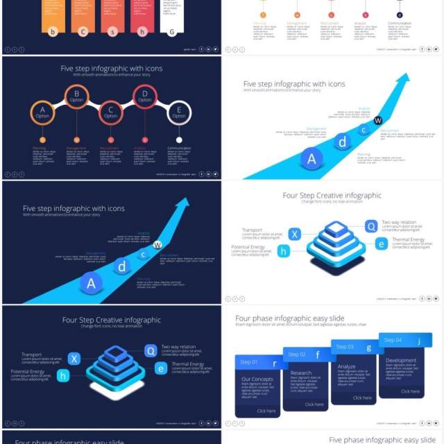 流程图信息图表PPT素材Process