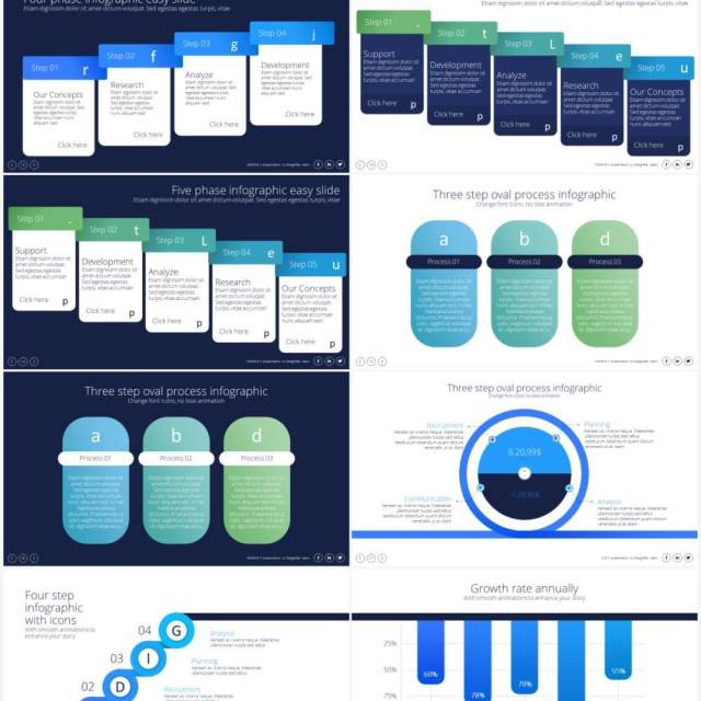 流程图信息图表PPT素材Process