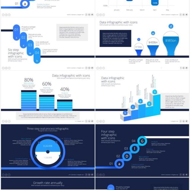 流程图信息图表PPT素材Process