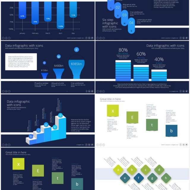 流程图信息图表PPT素材Process