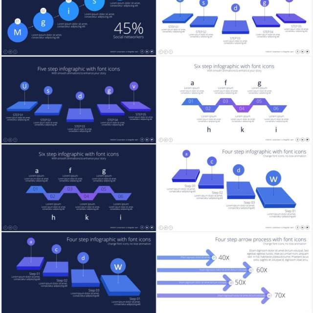 流程图信息图表PPT素材Process